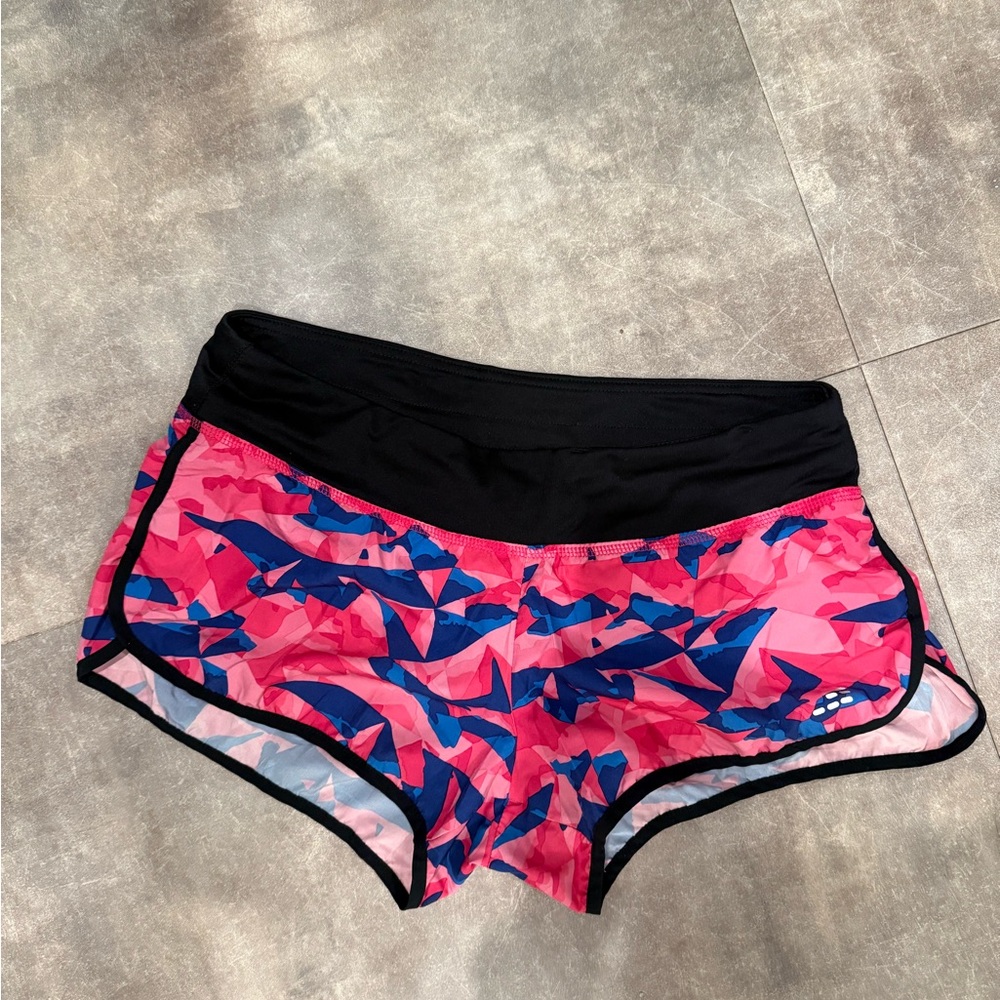 bcg Pink and Blue Geometric Athletic Shorts